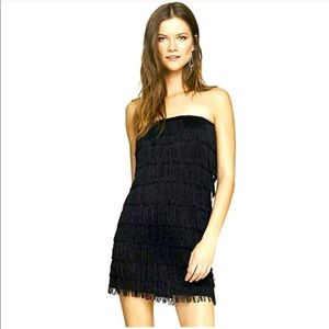 Fringed Black Mini Flapper Dress by Express